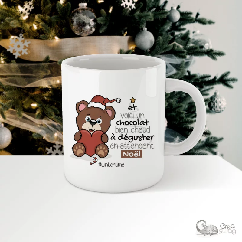 Mug de Noël - Chocolat chaud en attendant le Père Noël